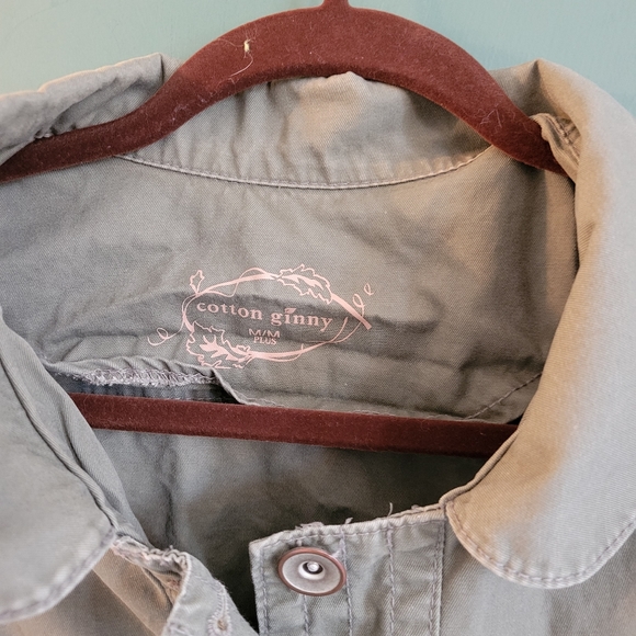 vintage cotton ginny plus military style jacket - Picture 3 of 3